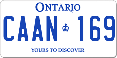 ON license plate CAAN169