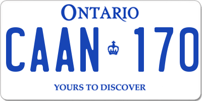 ON license plate CAAN170