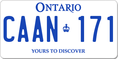 ON license plate CAAN171