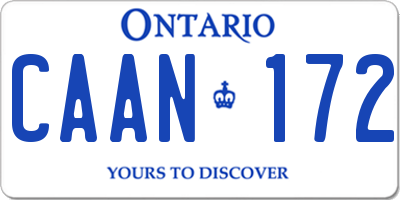 ON license plate CAAN172