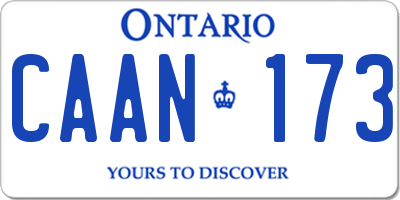 ON license plate CAAN173