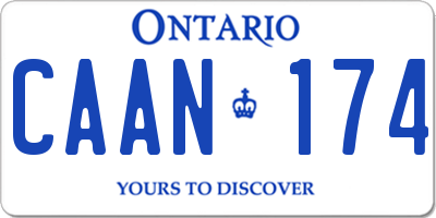 ON license plate CAAN174