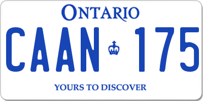 ON license plate CAAN175