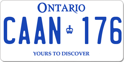 ON license plate CAAN176