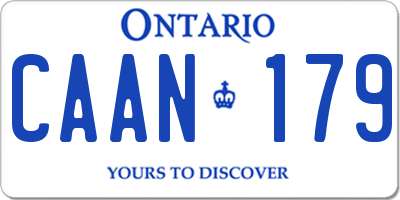 ON license plate CAAN179