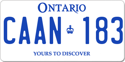 ON license plate CAAN183