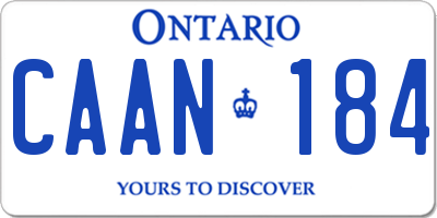 ON license plate CAAN184