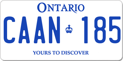 ON license plate CAAN185