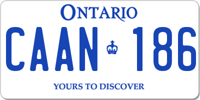 ON license plate CAAN186