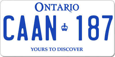 ON license plate CAAN187