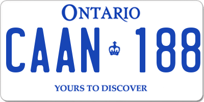 ON license plate CAAN188