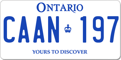 ON license plate CAAN197