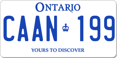 ON license plate CAAN199