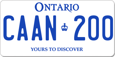 ON license plate CAAN200