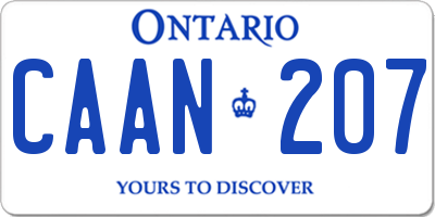 ON license plate CAAN207