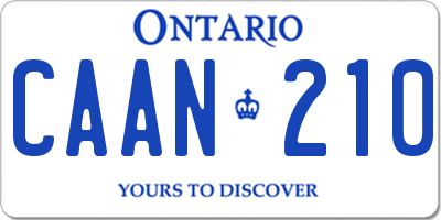 ON license plate CAAN210