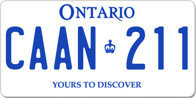 ON license plate CAAN211