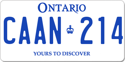 ON license plate CAAN214