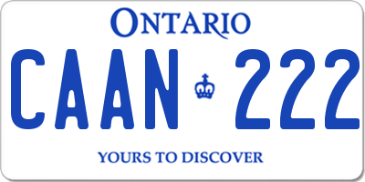 ON license plate CAAN222