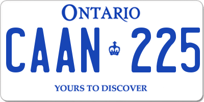 ON license plate CAAN225