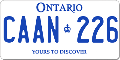 ON license plate CAAN226