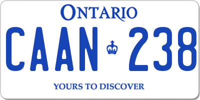 ON license plate CAAN238