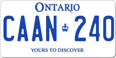 ON license plate CAAN240