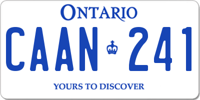 ON license plate CAAN241