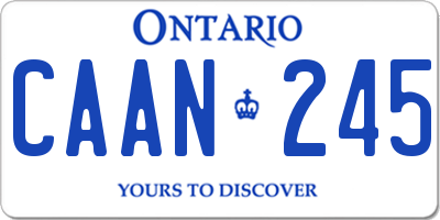 ON license plate CAAN245