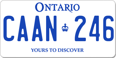 ON license plate CAAN246