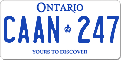 ON license plate CAAN247