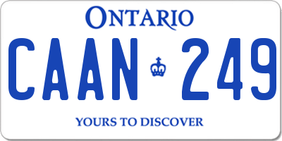 ON license plate CAAN249