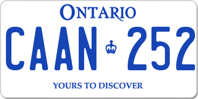 ON license plate CAAN252