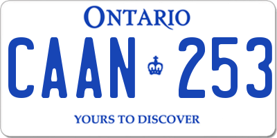 ON license plate CAAN253