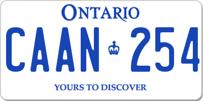 ON license plate CAAN254