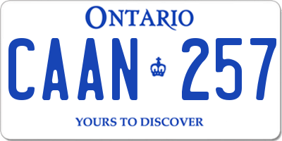 ON license plate CAAN257