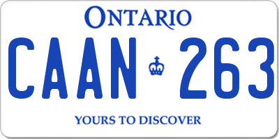 ON license plate CAAN263