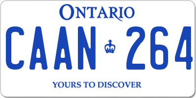 ON license plate CAAN264