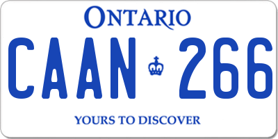 ON license plate CAAN266