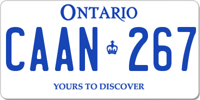 ON license plate CAAN267