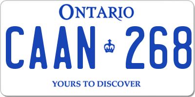 ON license plate CAAN268