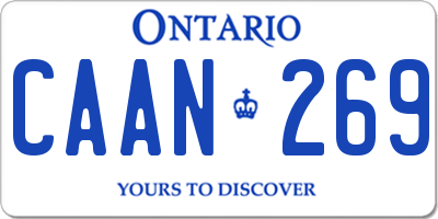 ON license plate CAAN269