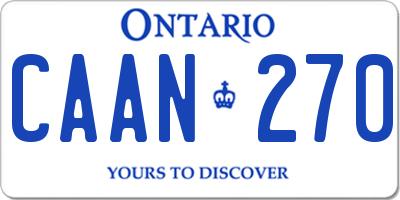 ON license plate CAAN270