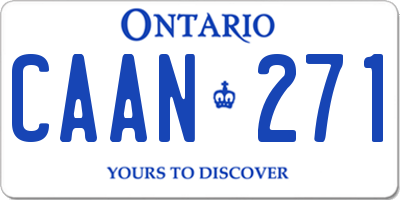 ON license plate CAAN271