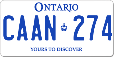 ON license plate CAAN274