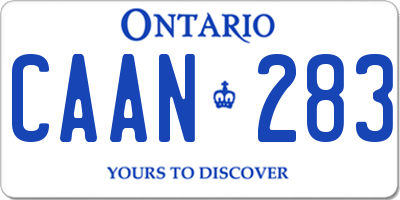 ON license plate CAAN283