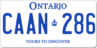 ON license plate CAAN286