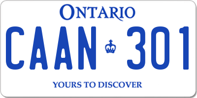 ON license plate CAAN301