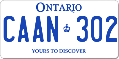 ON license plate CAAN302