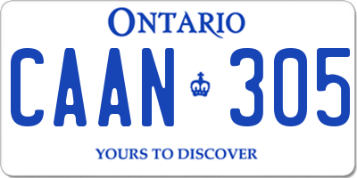 ON license plate CAAN305